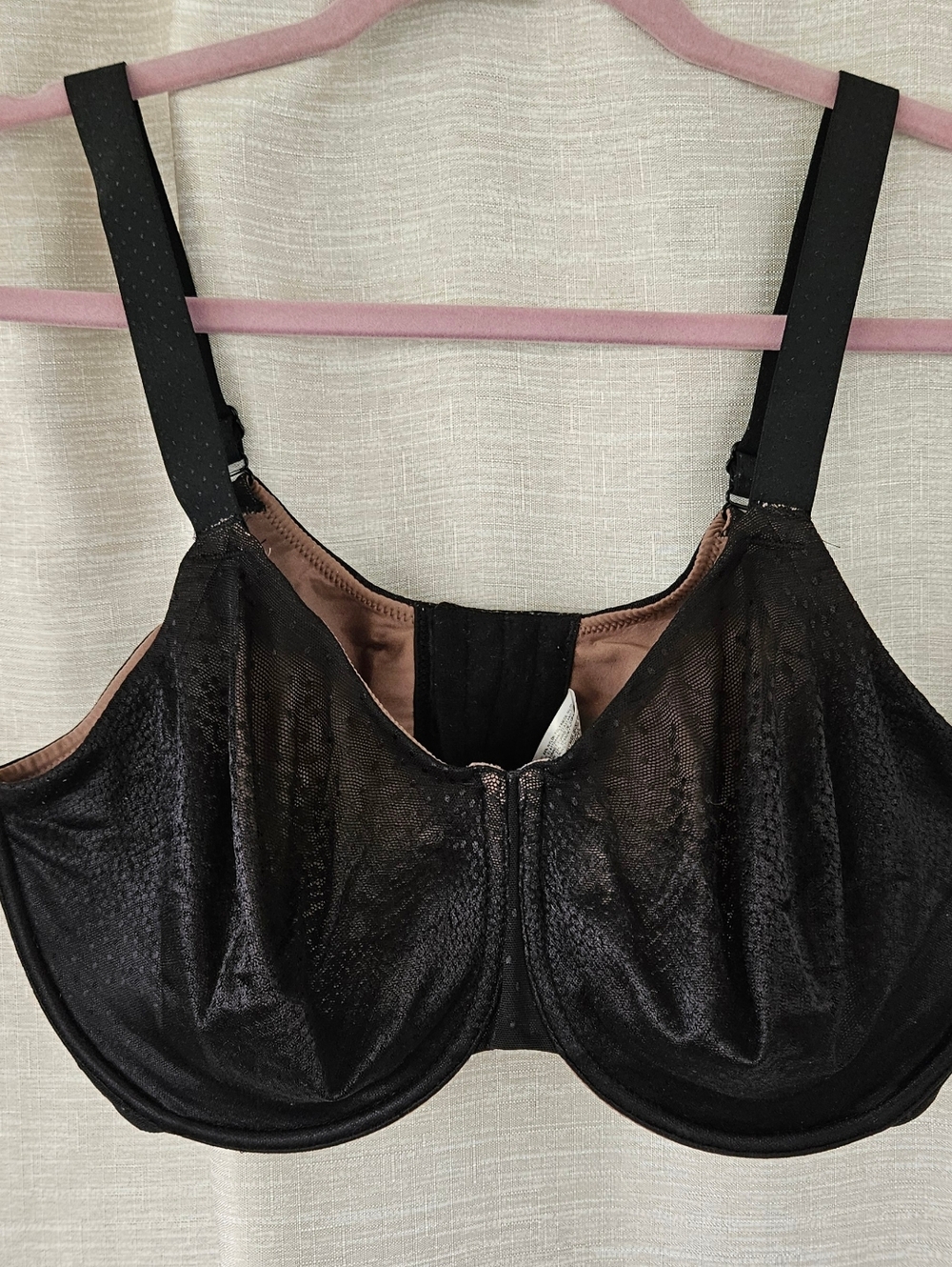 Wacoal Black Under Wire Full Coverage Bra Sz 38 G